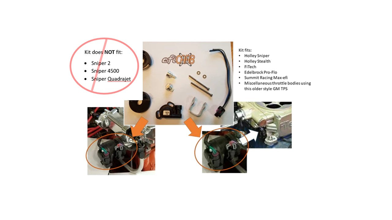 Throttle Position Sensor kit for transmission control with popular EFI systems